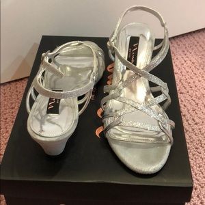 Silver wedge. Worn once- looks brand new.